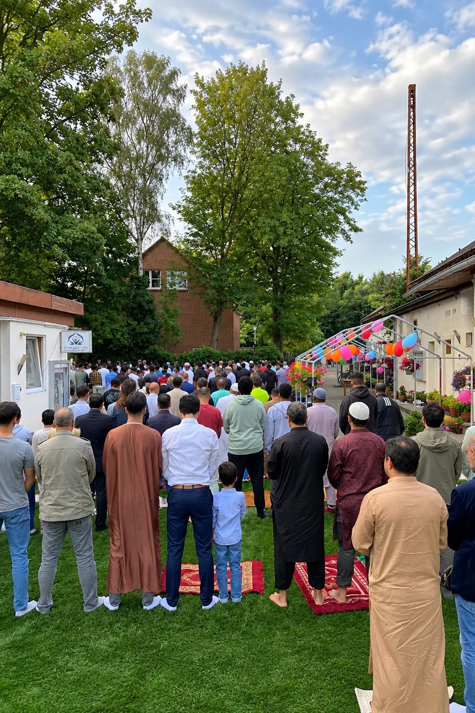 Eid-Gebet im Freien auf dem Gelände der Arrahmanmoschee